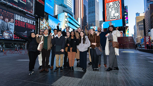 Students in Times Square