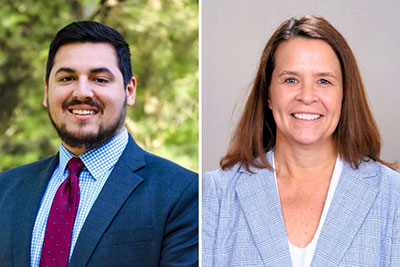 Michael C. Eberhard (left) and Jennifer Hart Knapp combined portraits